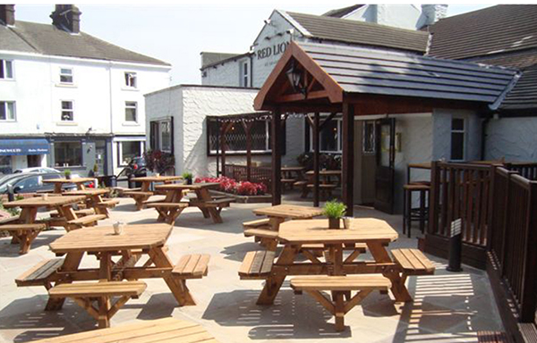 Pub sun terrace and beer garden